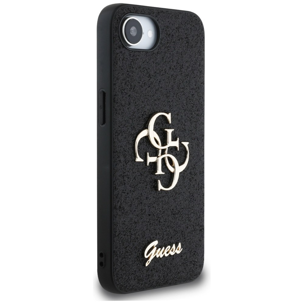 Etui Guess Fixed Glitter Big 4G do iPhone 16e czarny